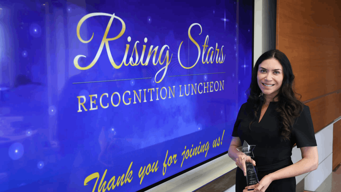 Erlinda Ulloa, MD, at the Rising Stars awards ceremony 