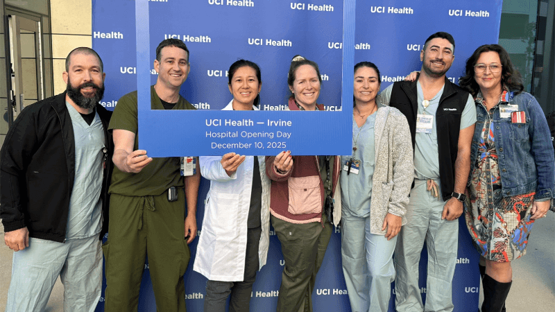 Jeffry Nahmias, MD,  with colleagues at the opening of the new UCI Health – Irvine hospital in December 2025.